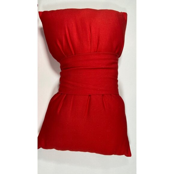Red Bow Tie Shape Decorative Pillows Set Of 2 Home Or Office 16"x10" Polyester - Picture 3 of 7